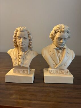 VTG Halbe Classical Music Composers Vinyl Statuettes Busts 4” BACH BEETHOVEN